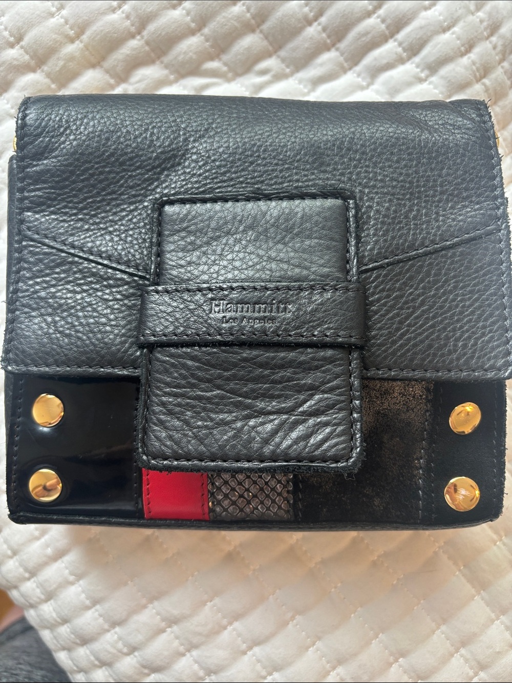 Vintage Hammitt Colt in Space Block - Black w/ Red & Gray Snakeskin Accents 🖤❤️